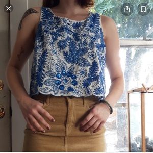 Anthropologie Moulinette Soeurs Embroidered Top